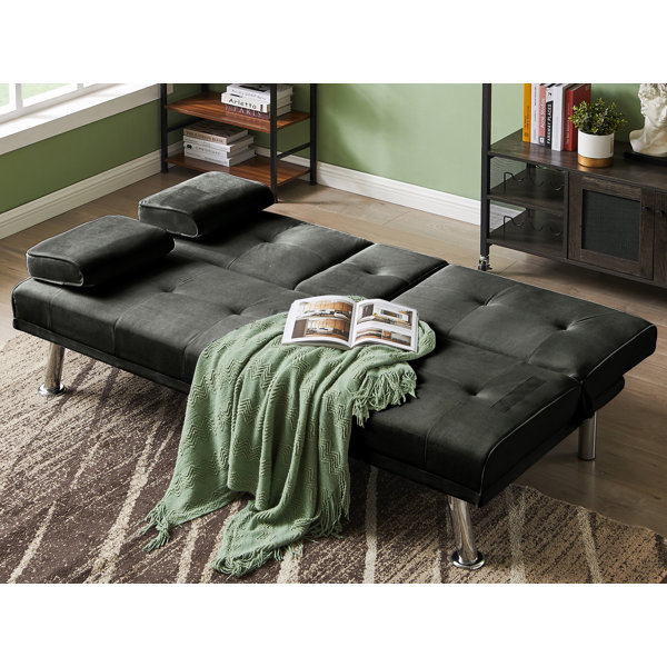 Mercer41 Eleeza 66.5'' Velvet Pillow Top Arm Sofa Bed Wayfair